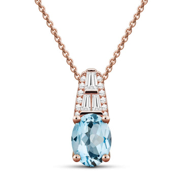 Avant Garde Natural Sky Blue Topaz Sterling Silver Necklace